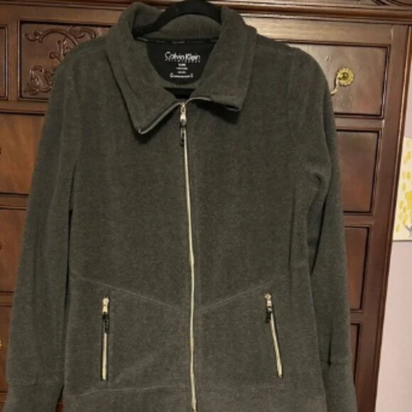 Calvin Klein Charcoal Fleece Jacket - Picture 1 of 7